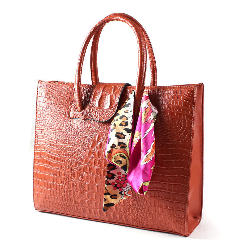 Crocodile ladies bags 2021 new fashion big shoulder bag leather bags wholesale