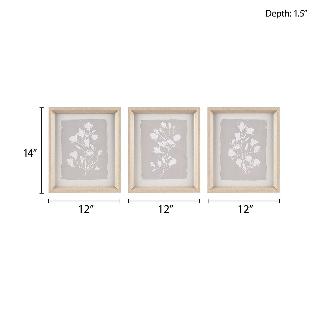 3-piece Framed Glass Wall Art Set