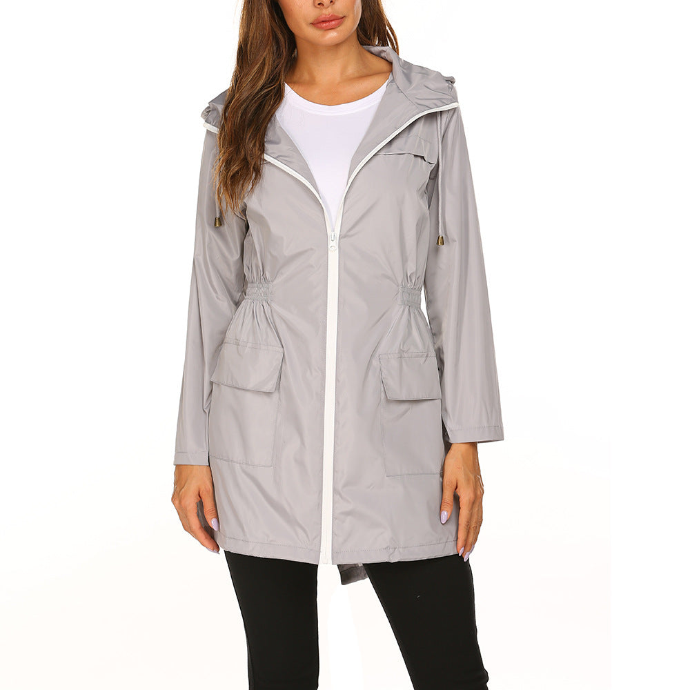 Waterproof Light Raincoat Hooded Windbreaker Mountaineering Jacket Women's Jacket