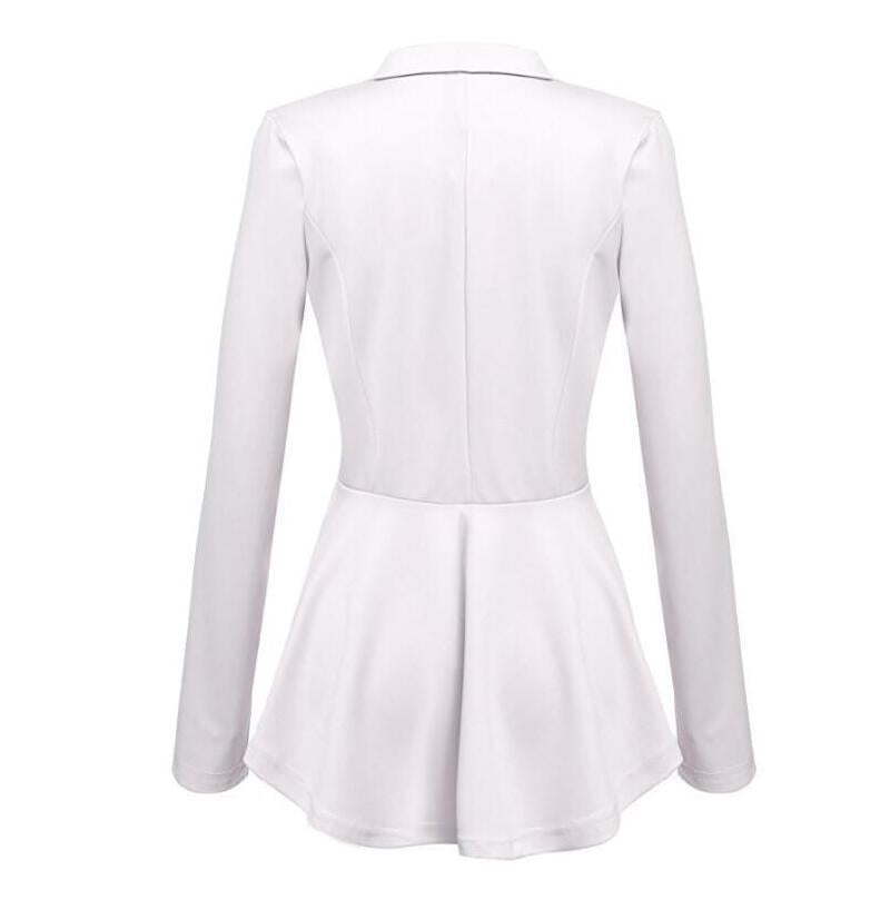 Fashion Slim Fit Women Blazer Jackets Womens White Ladies Blazer Office Lady Jacket Elegant Female Solid Button Plus Size