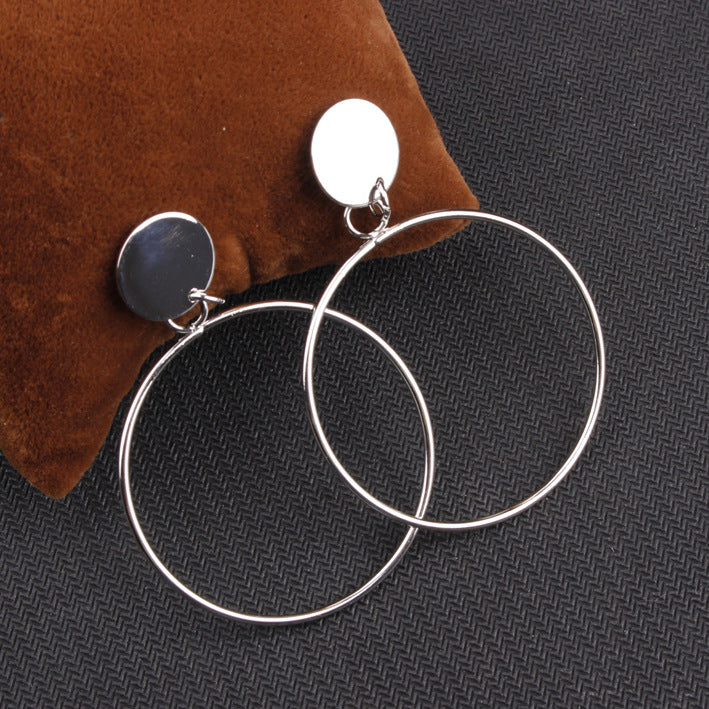 Simple Style Temperament Earrings Japanese And Korean Large Circle Earrings Earrings Earrings Earrings Women