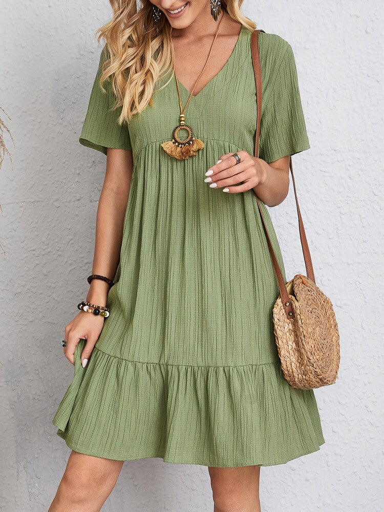European And American Women's Loose Casual Short-sleeved Corset Dress
