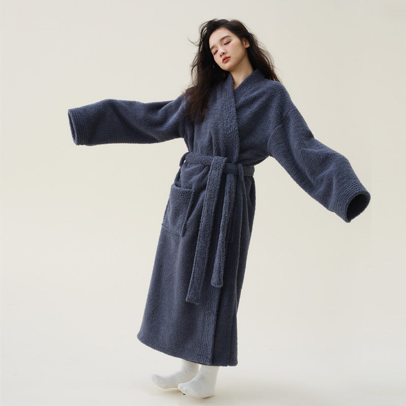 Coral Fleece Thicken And Lengthen Men's And Women's Nightgown