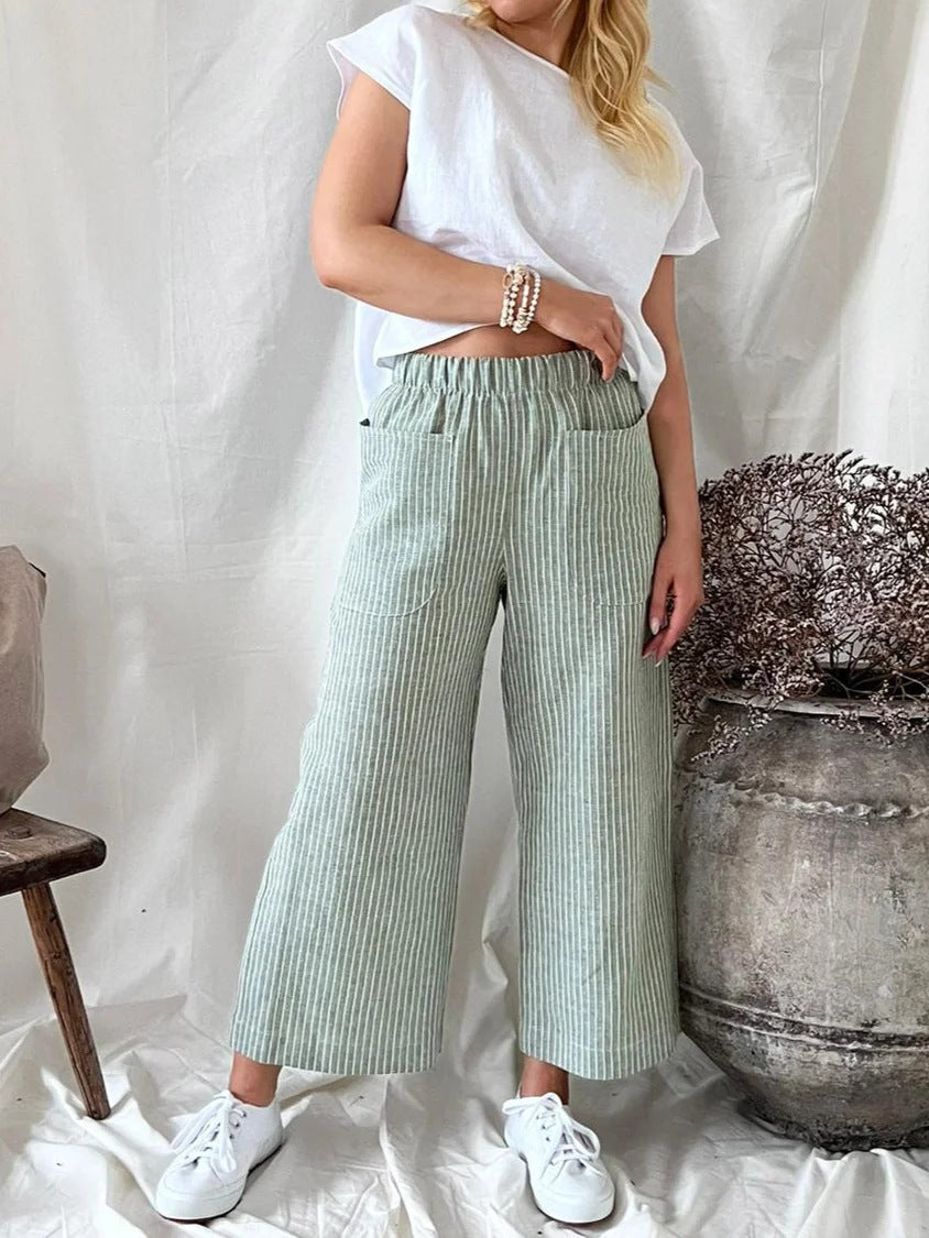 Women's Cotton And Linen Loose Fashion Casual Straight-leg Pants