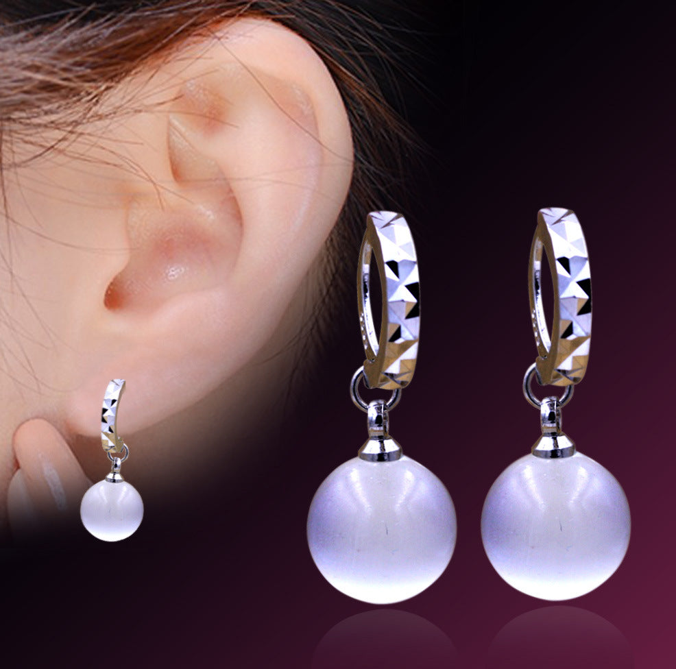 Full Rhinestone Soft Ceramic Ball Buckle Small Earring Earrings