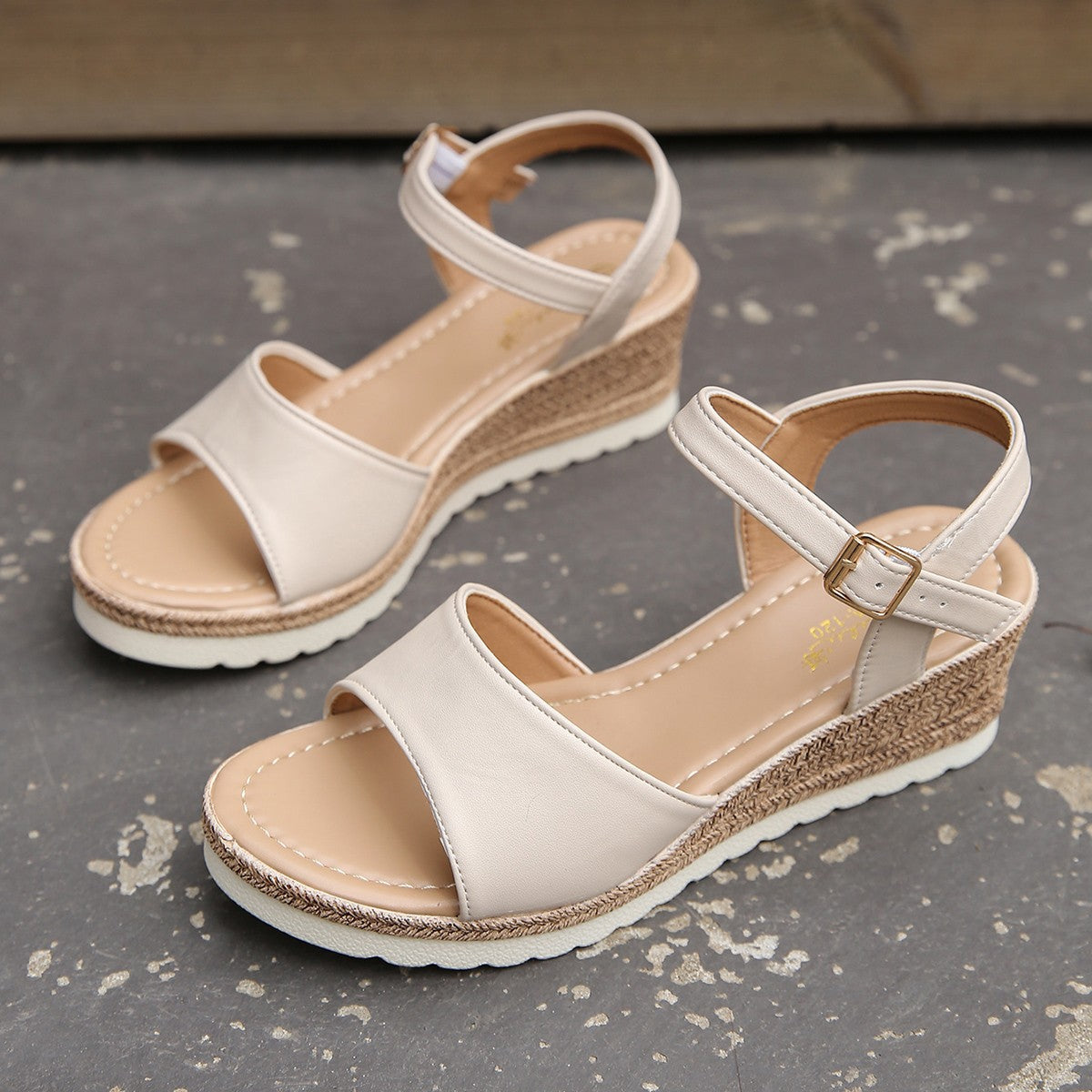 Ankle Buckle Wedges Sandals For Women Summer Platform Shoes