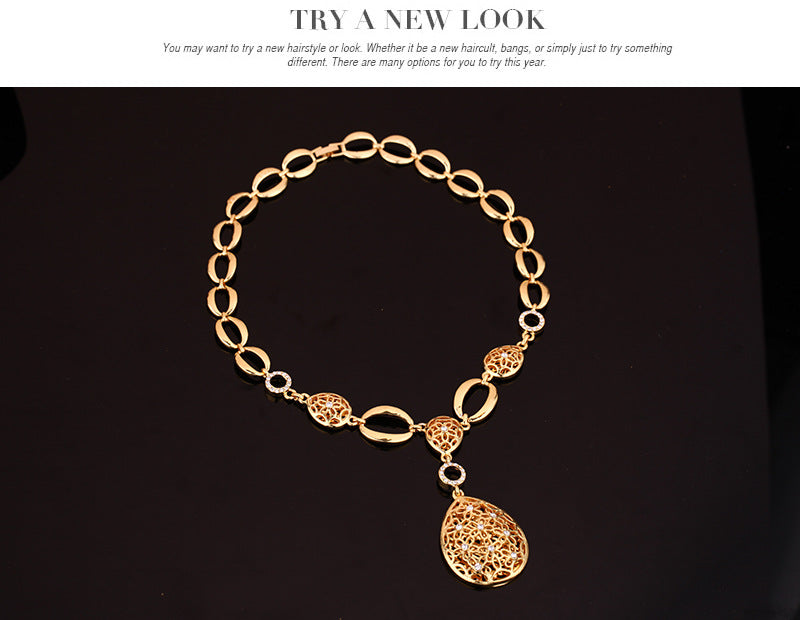 Jewelry Fashion Necklace Earrings Bracelet Ring Four Piece Jewelry Set