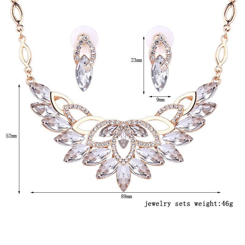 Two-piece wedding jewelry earrings necklace