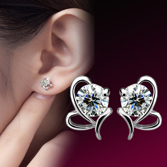 Heart-shaped water-speaking earrings