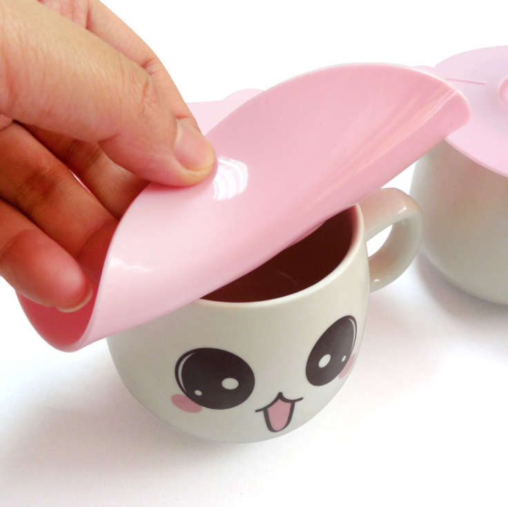 Silicone Cup Lid Silicone Suction Lids With Cat Ears Little Bowl Lids Cute Kitten Shaped Mug Covers To Keep Dusts Bugs Out Of Your Coffee & Tea