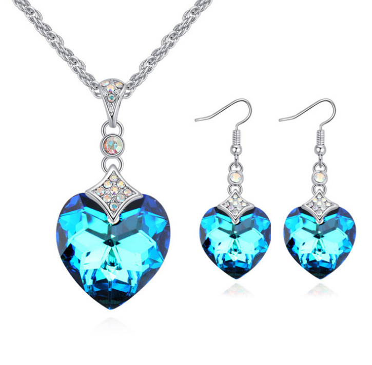 Crystal Heart Jewelry Set