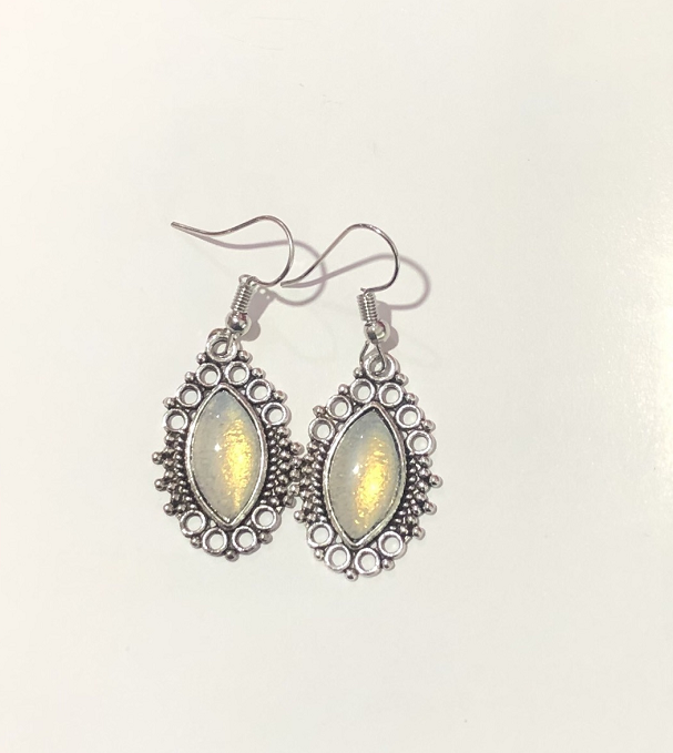Vintage Mulcolor Silver Color Dangle Earrings