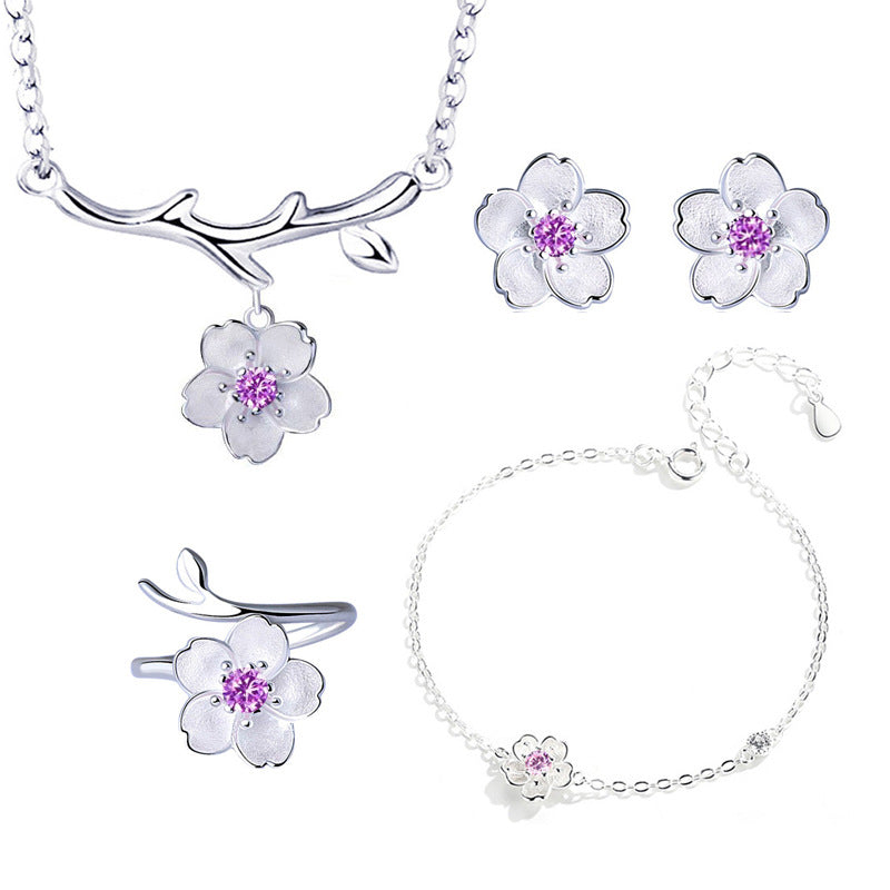 Four Sakura Bracelets Women's Simple Small Fresh Birthday Gift Bracelets