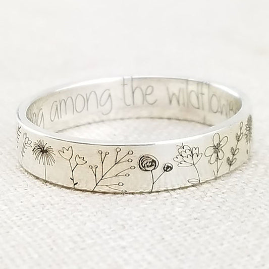 European And American Cross-Border New Style You Belong Among The Wildflowers Simple Dandelion Ring