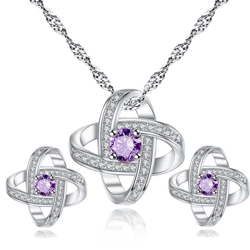 Eternal Star Necklace Earrings Jewelry Set