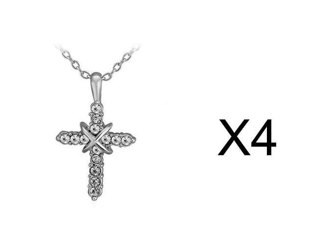 Studded Jesus Cross Necklace Clavicle Chain