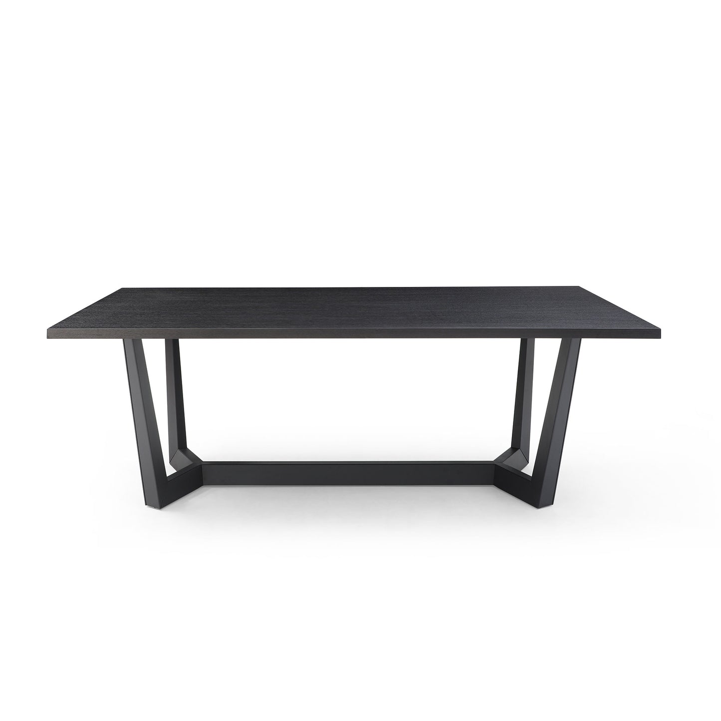86.86&quot; Dining Table  Mid-Century Modern Rectangle MDF Kitchen Table for Dining Room Balcony Cafe Bar Conference Matt black