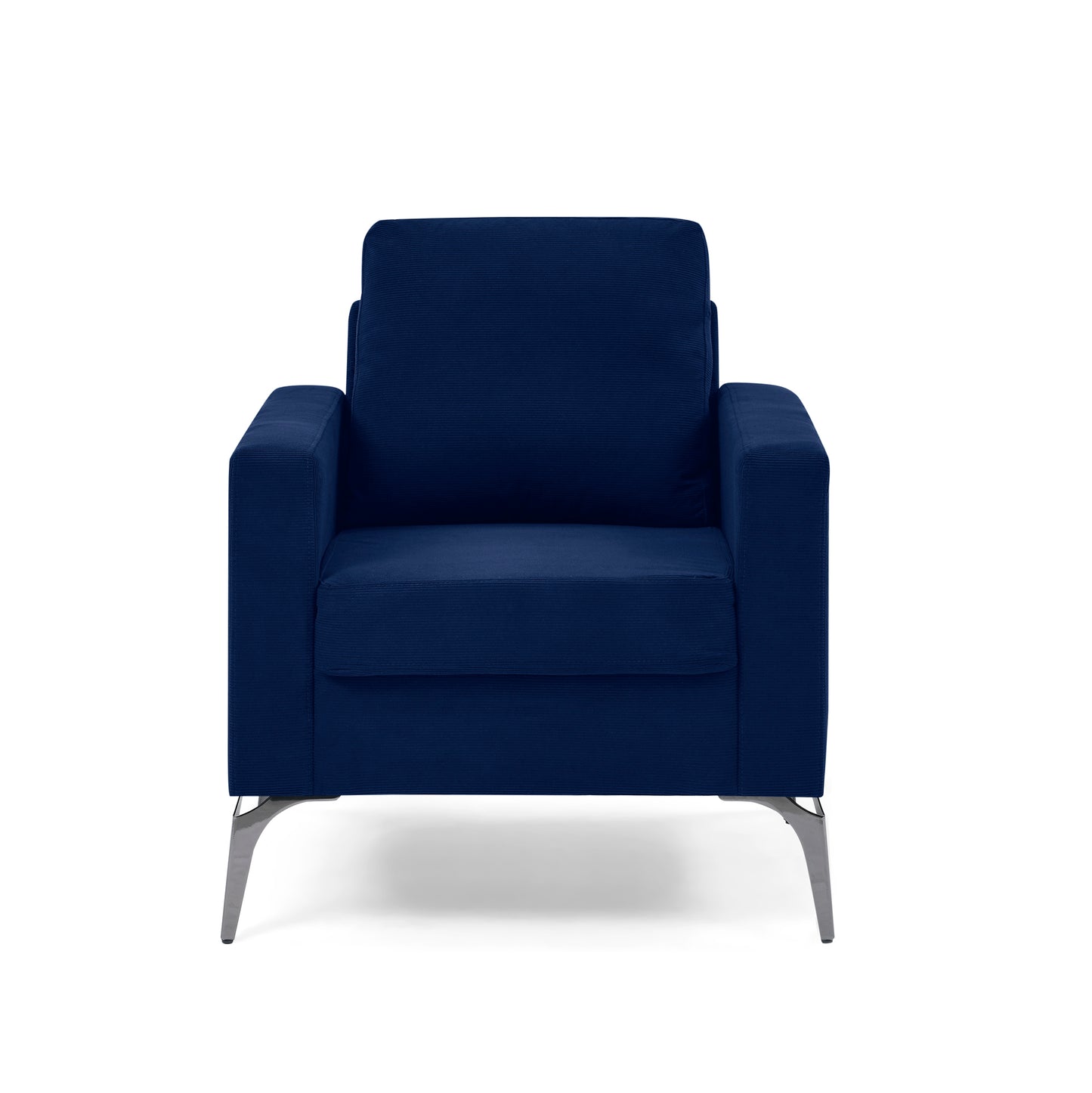 Sofa Chair,with Square Arms and Tight Back ,Corduroy Navy