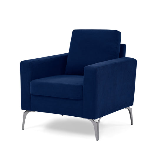 Sofa Chair,with Square Arms and Tight Back ,Corduroy Navy