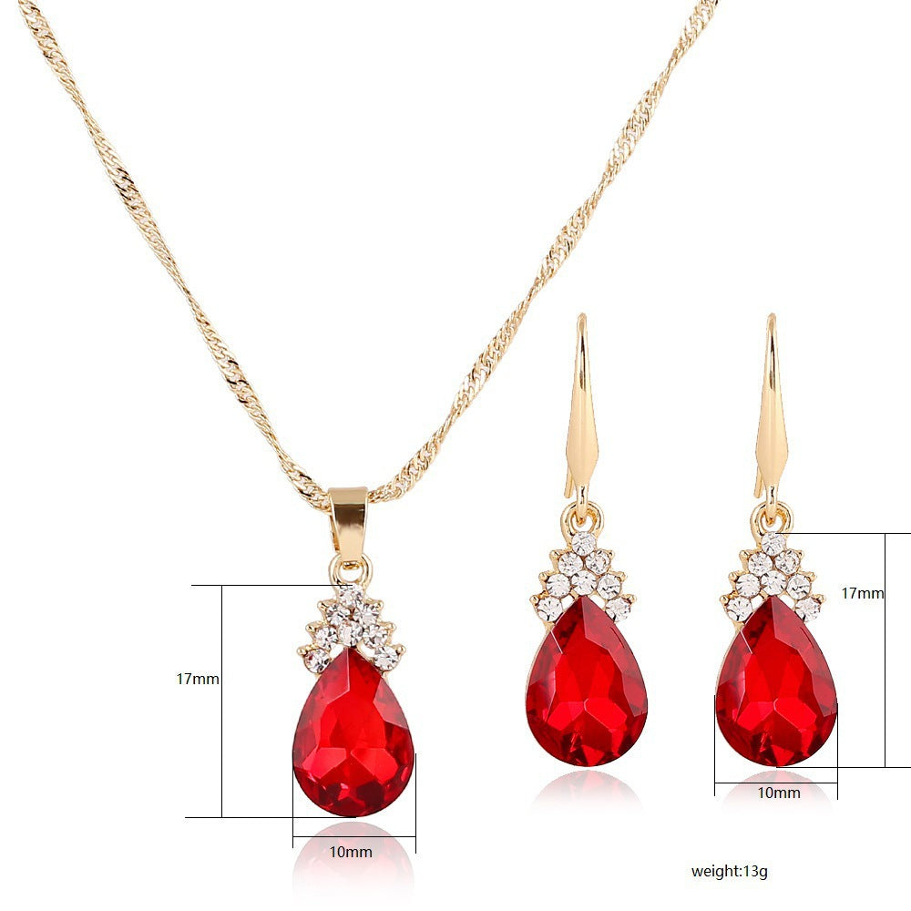 Womens Diamond Crystal Necklace  Earrings Crystal Necklace Earrings Set