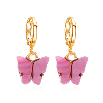 Women's Fashion Colorful Acrylic Butterfly Earrings