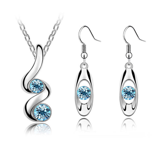 Serpentine oval earring necklace set