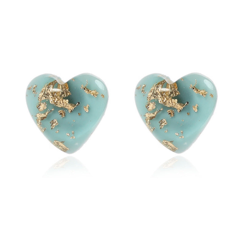 European And American Popular Turquoise Heart Shaped Earrings