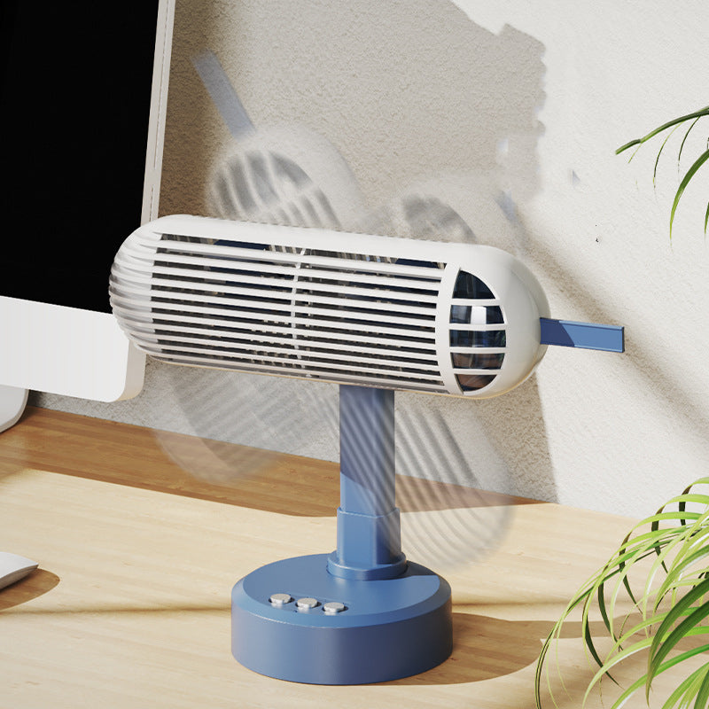 USB Electric Fan Office Light Shaking Head Rotating Desk Fan