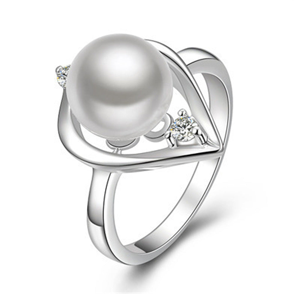 Fashion Lady Water Drop Silver Pearl Jewelry Set