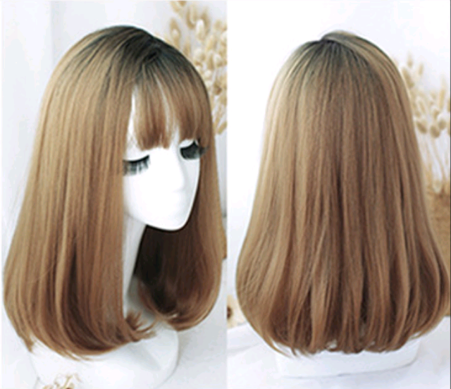 Wig female air bangs fashion chemical fiber hair wig fake hair