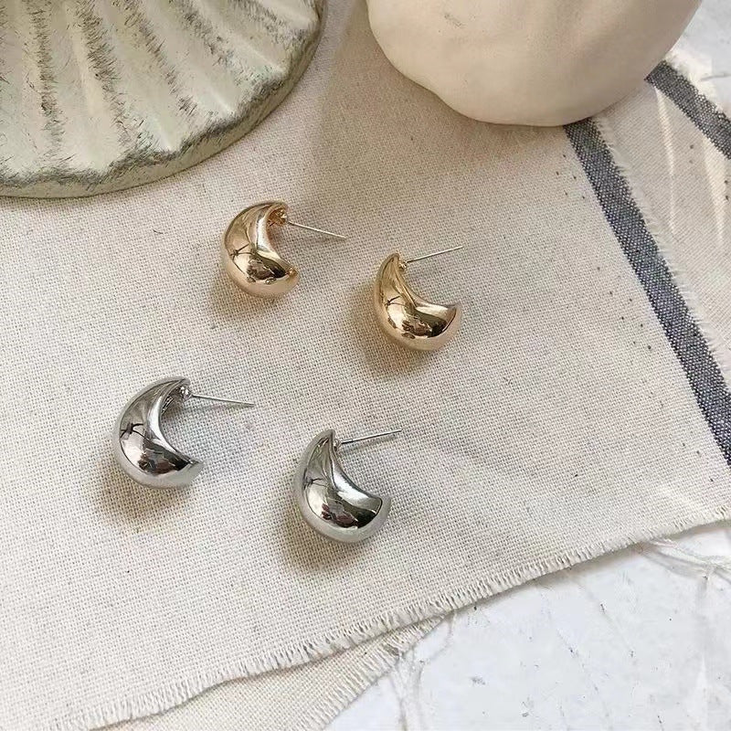 Irregular Shaped Metal Drop Earrings