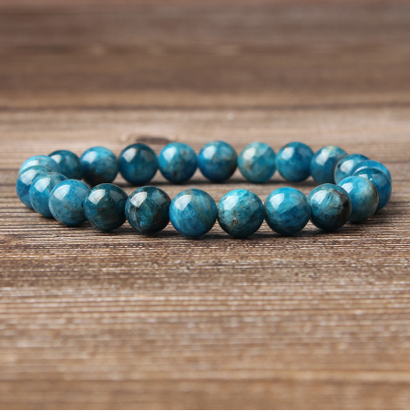 Natural Blue Apatite Bracelets Are Suitable For Men And Women To Wear Elastic Beaded Jewelry