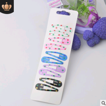 Children's water drop BB clip 5 cm solid color thick BB clip star love printing BB clip Liu seaside clip