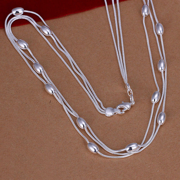 Bead Necklace Jewelry Jewelry Electroplating Silver Jewelry