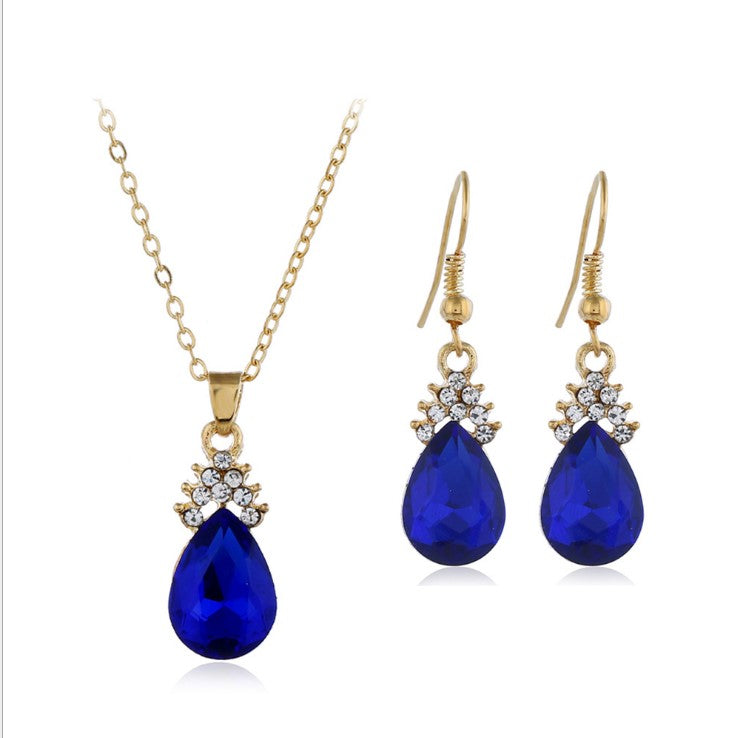 Womens Diamond Crystal Necklace  Earrings Crystal Necklace Earrings Set