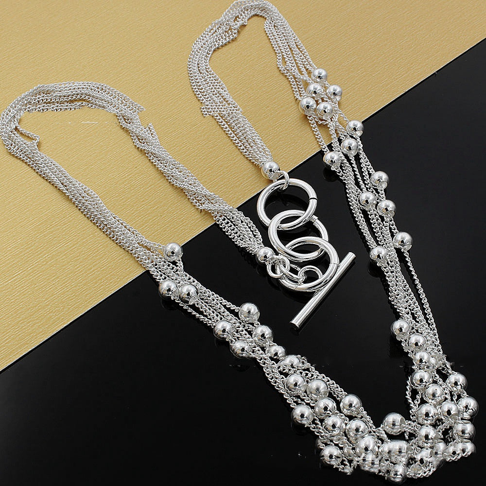 Bead Necklace Jewelry Jewelry Electroplating Silver Jewelry