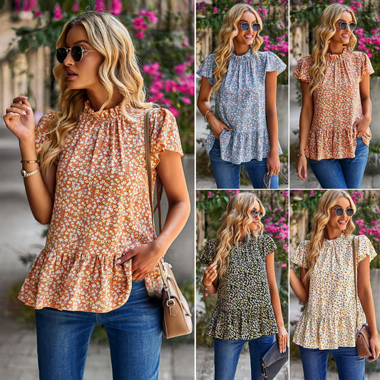 Floral Women&#039;s Blouse Holiday Style