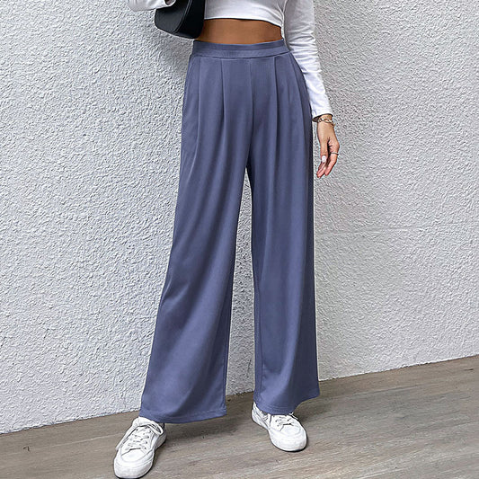 Style Pleated Casual Wide-leg Pants