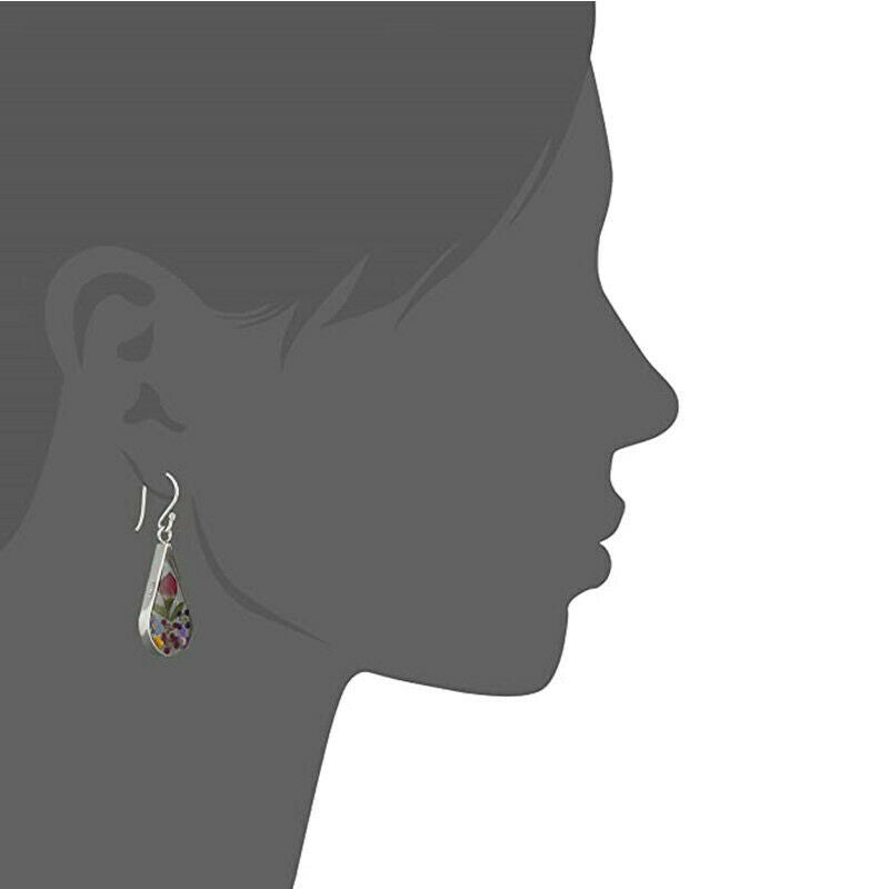Drop-shaped Rose Dry Flower Earrings
