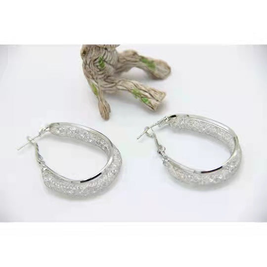 S925 Silver Needle Exaggerated Design Ring Ear Buckle