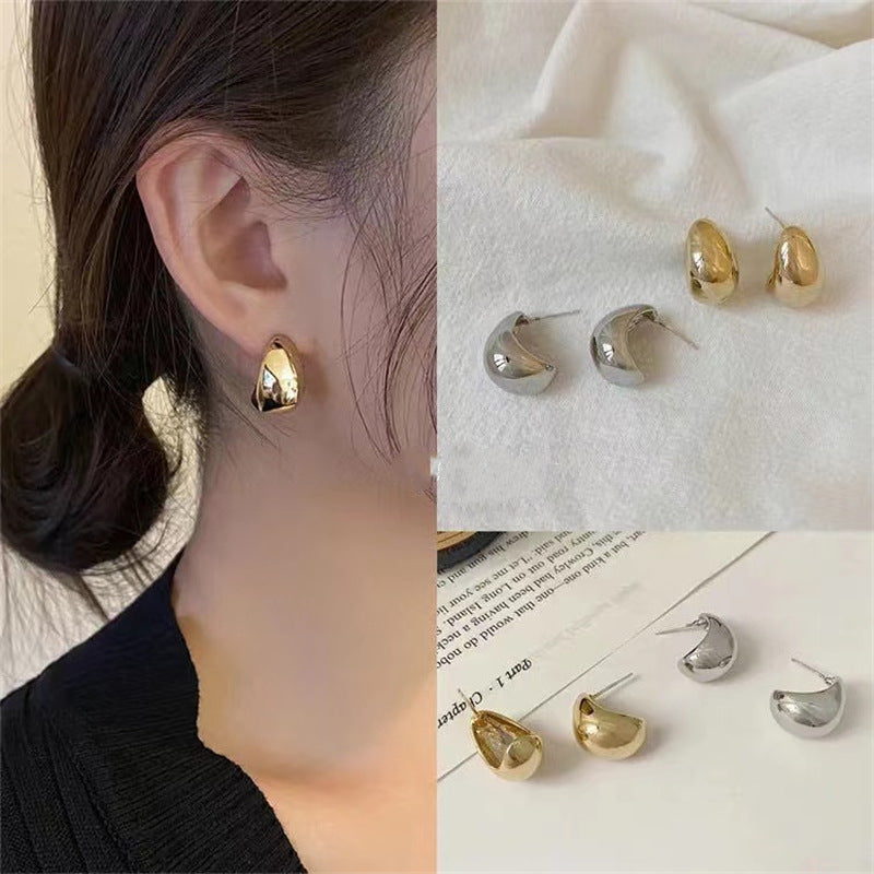 Irregular Shaped Metal Drop Earrings