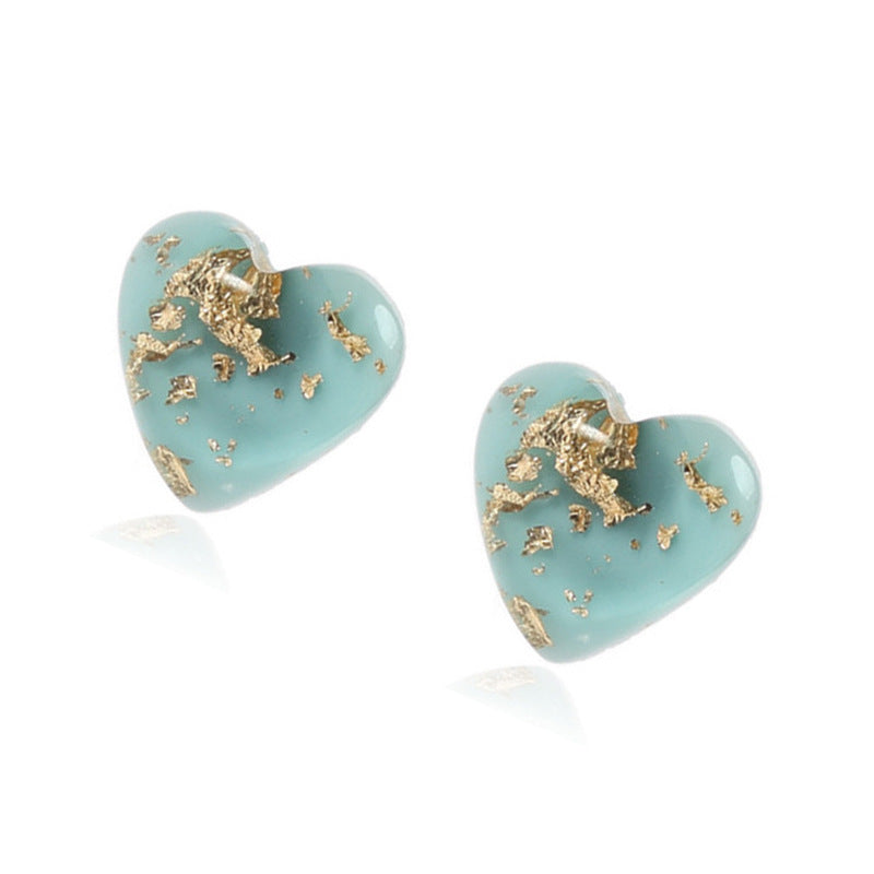 European And American Popular Turquoise Heart Shaped Earrings